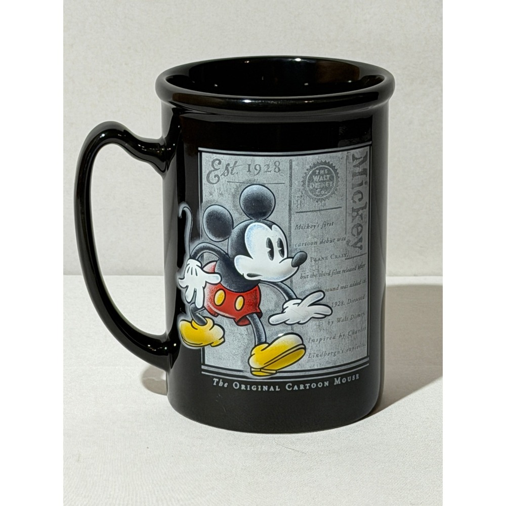 Disney Mickey Mouse The Original Cartoon Mouse Est 1928 Black Ceramic Coffee Mug - Picture 5 of 12
